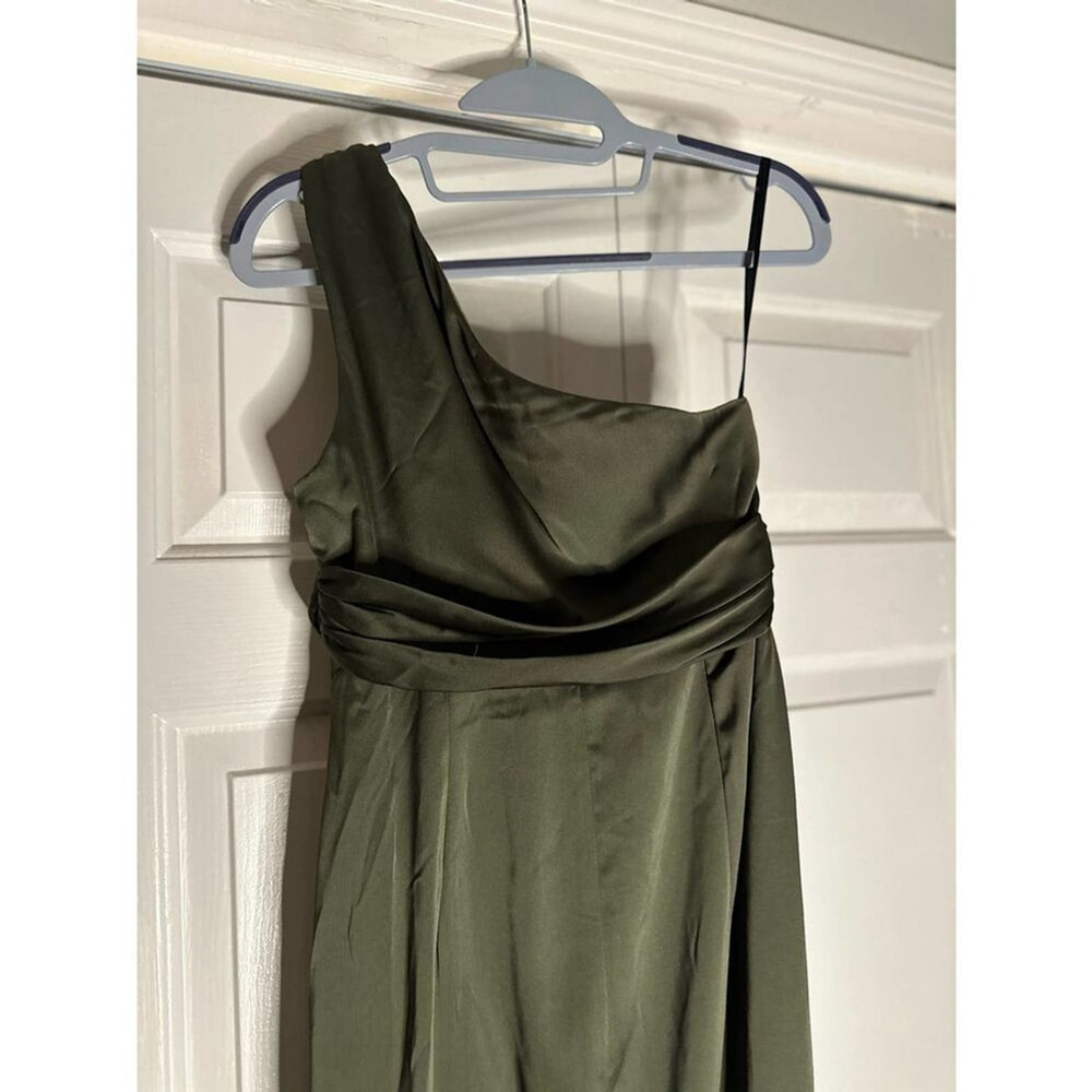 NWT DESSY COLLECTION One-Shoulder Satin Gown SZ 4 - Picture 5 of 5